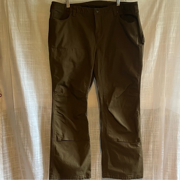 Duluth Trading Co Womens Double Knee stretch work pants 18 x 29 Army Green - Picture 6 of 11
